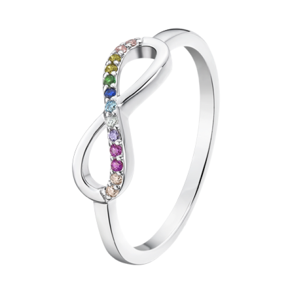 Infinity ring met gekleurde steentjes LP1872-3/214