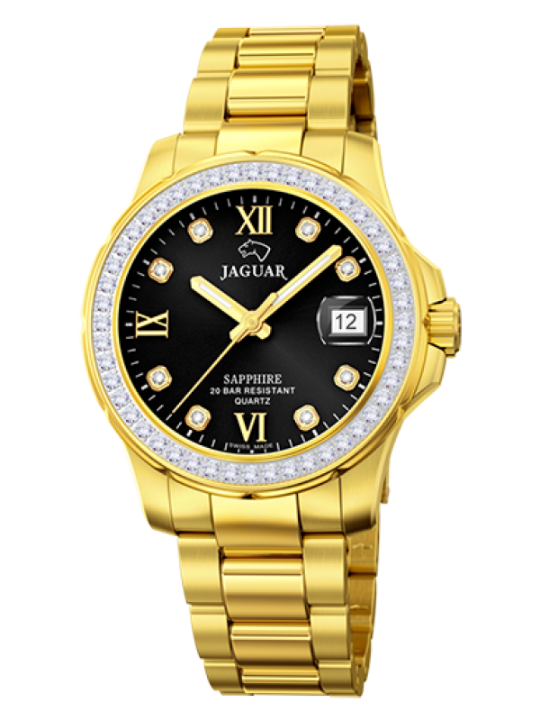 Executive Diver Ladies horloge Dames duikhorloge met datum en kristallen