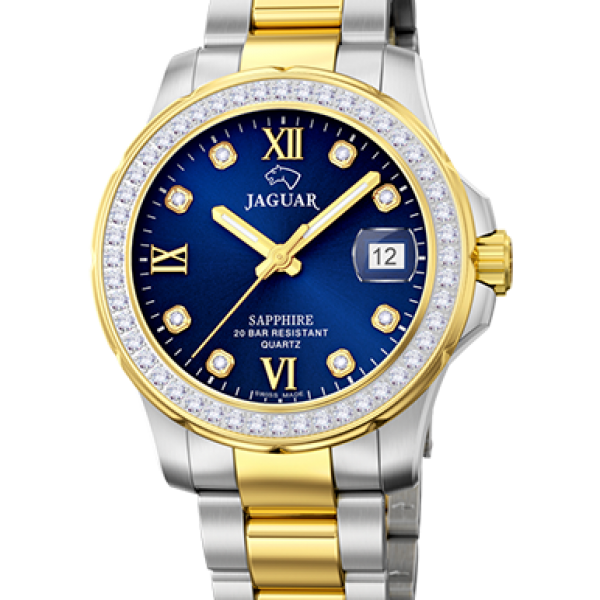 J893/2 Executive Diver Ladies horloge Dames duikhorloge met datum en kristallen