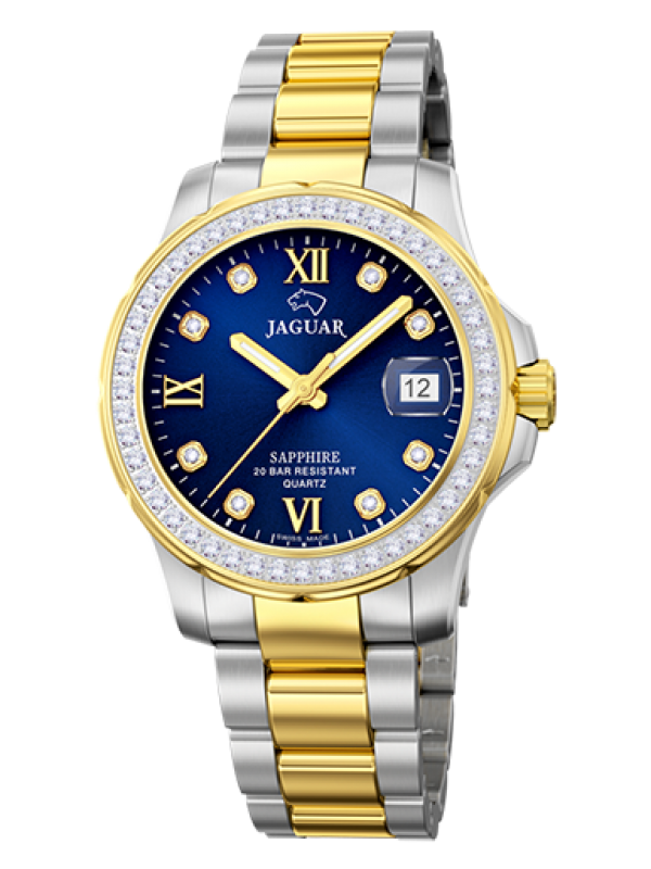 J893-2 Executive Diver Ladies horloge Dames duikhorloge met datum en kristallen