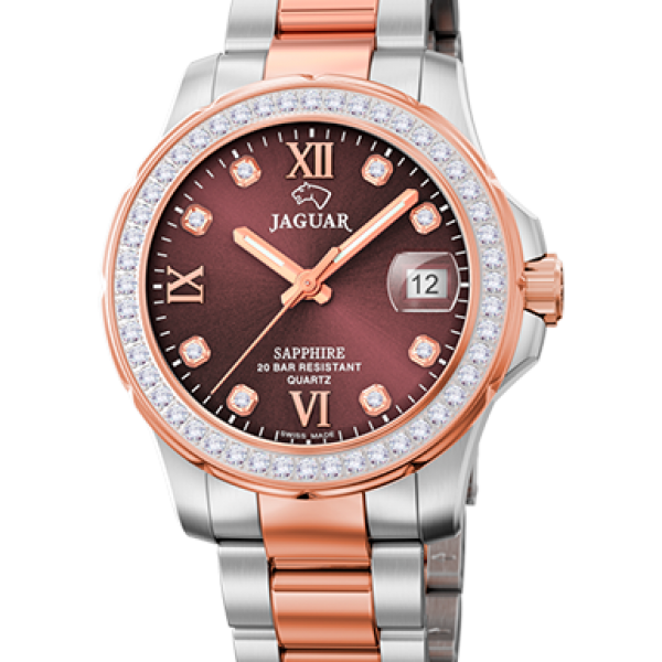 J894/2 Executive Diver Ladies horloge Dames duikhorloge met datum en kristallen