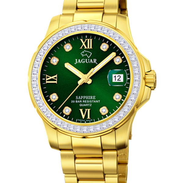 J895/2 Executive Diver Ladies horloge Dames duikhorloge met datum en kristallen