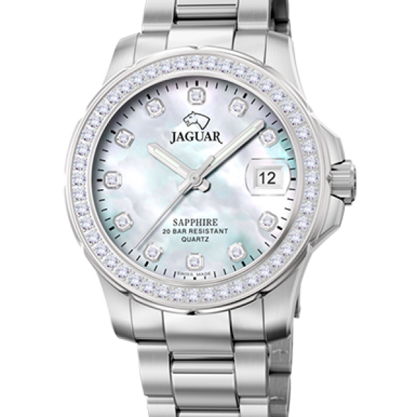 Jaguar J892/1 Executive Diver Ladies horloge Dames duikhorloge met datum en kristallen